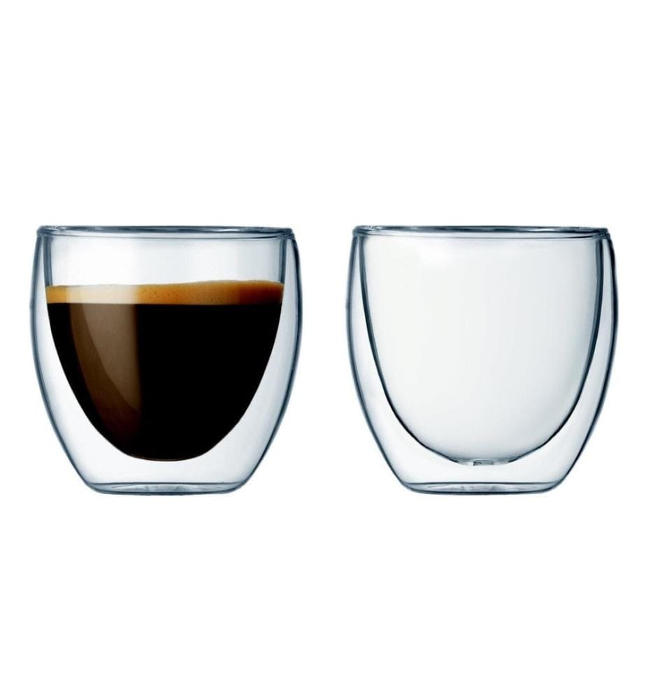 BODUM - Gobelet isotherme Pavina 80 ml, 2 Pièce/s, Transparent