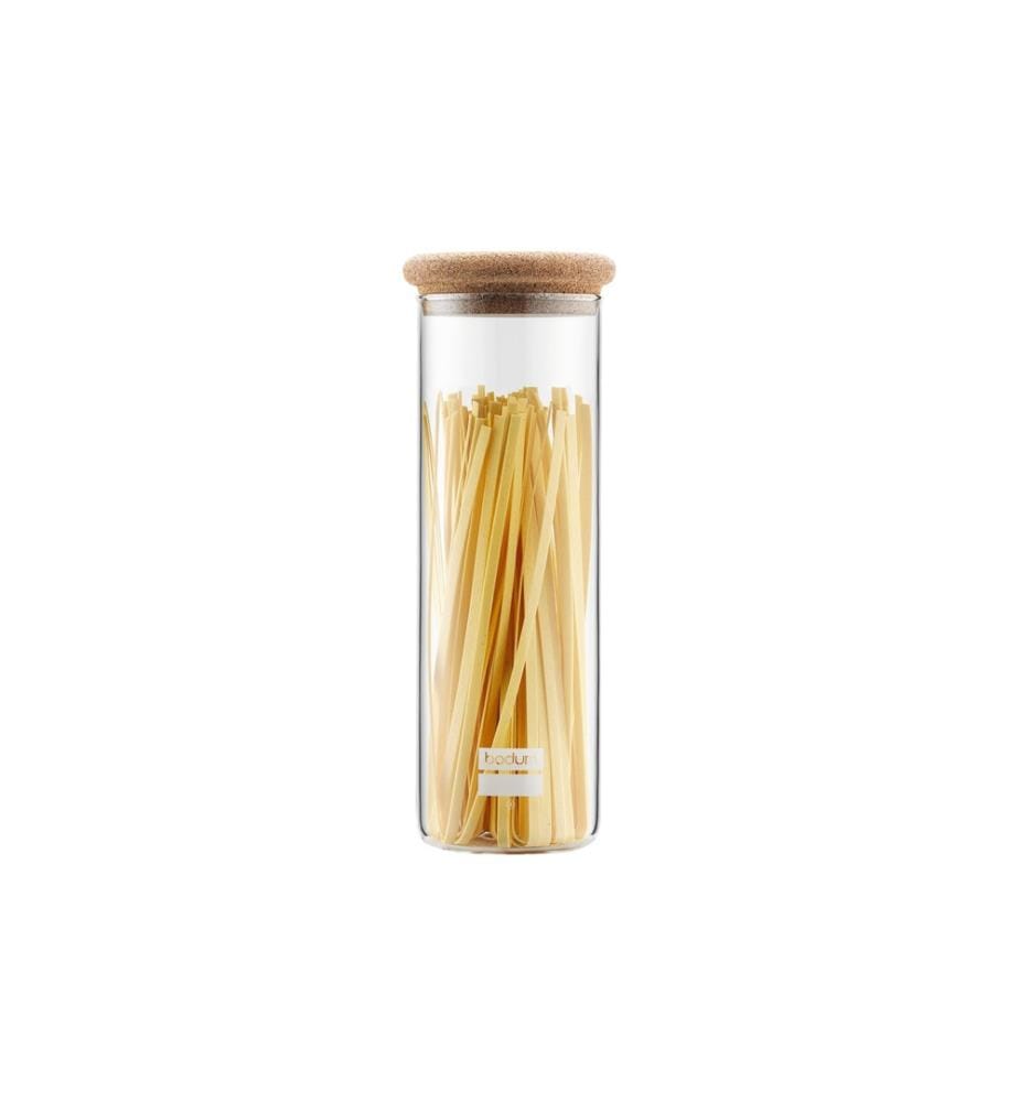 BODUM - Bocal à provisions Yohki Kork 1.9 l, Transparent