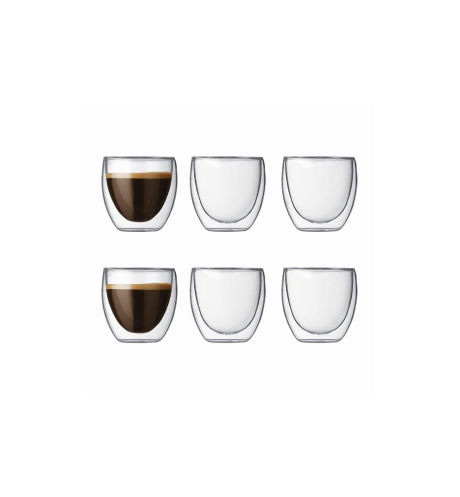 BODUM - Gobelet isotherme Pavina 80 ml, 6 Pièce/s, Transparent
