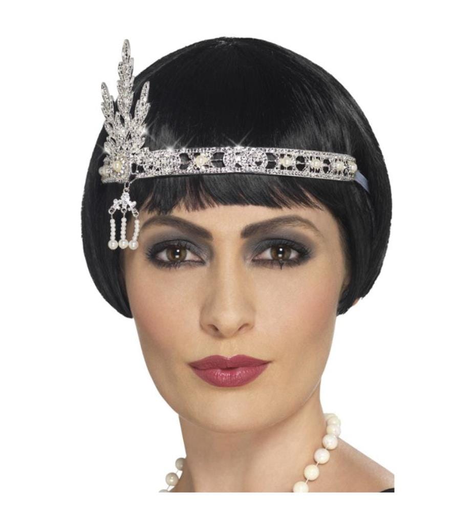 Bandeau jeune fille délurée années 20 à bijoux, Argent