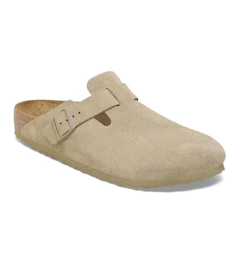 Sabots Boston Suede Leather Faded - Khaki