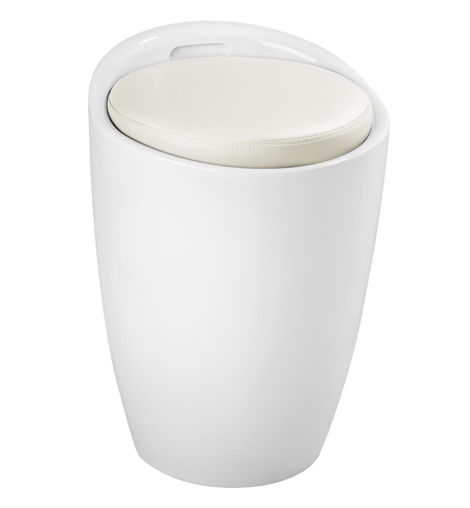 Tabouret coffre de rangement - blanc