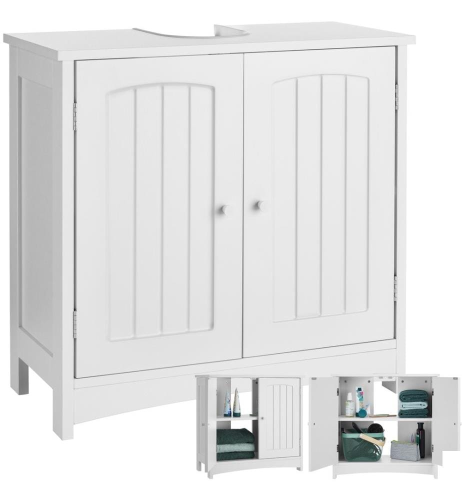 Meuble sous-lavabo Jasper, 2 compartiments, une capacité de charge de 35 kg - blanc