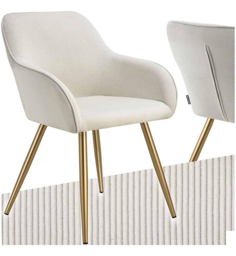 Chaise Marilyn, aspect corde, rembourrée - crèmeor, par pièce