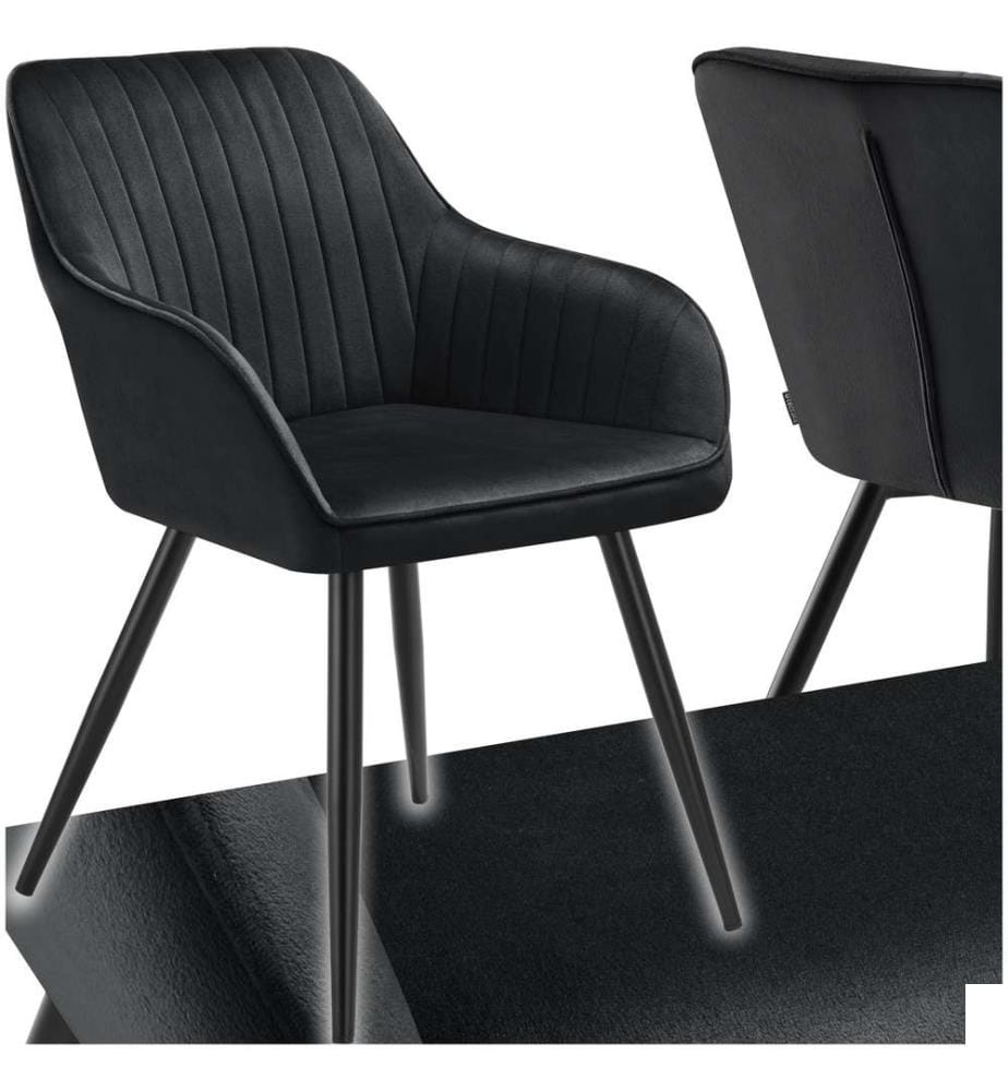 Chaise MARILYN en velours - noirnoir, par pièce