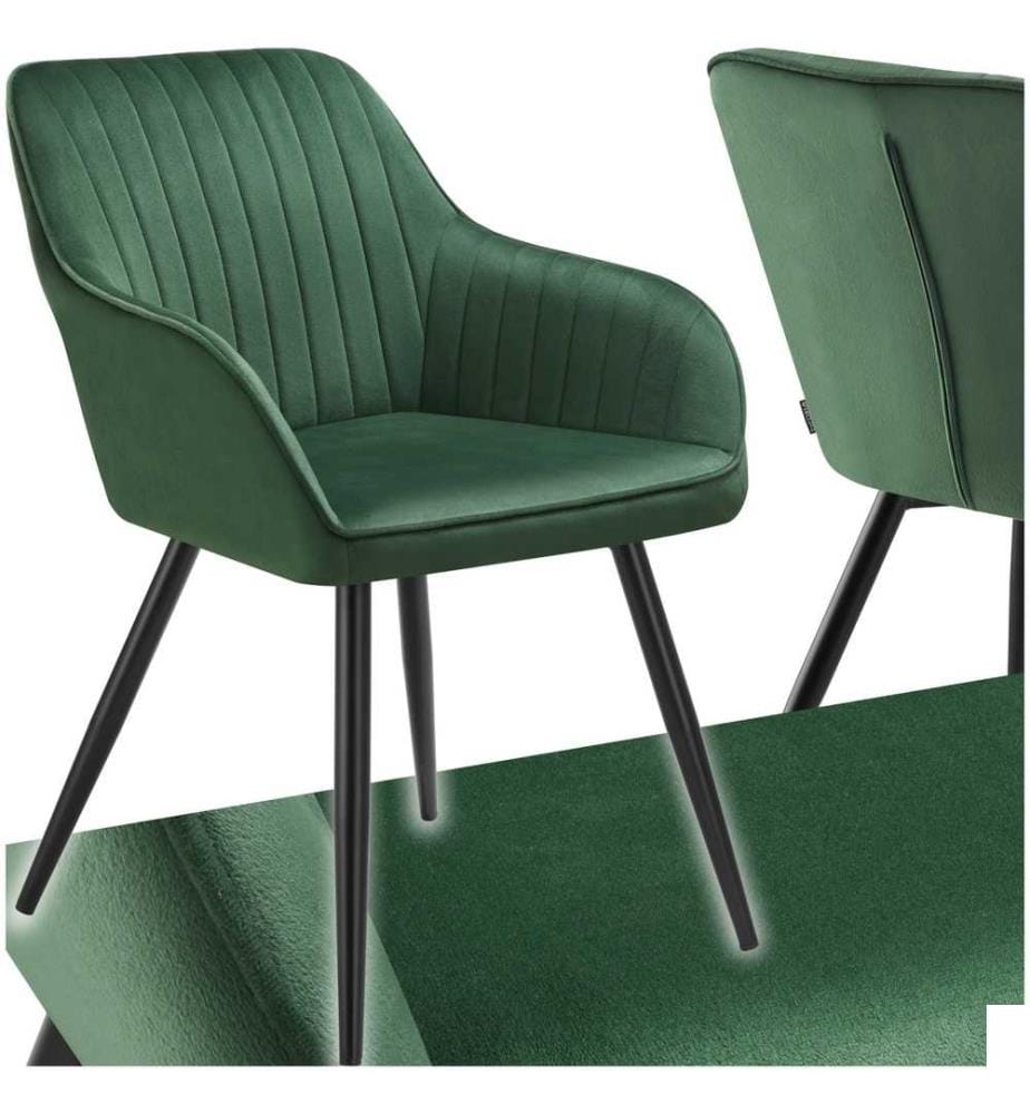 Chaise MARILYN en velours - vert foncénoir, par pièce