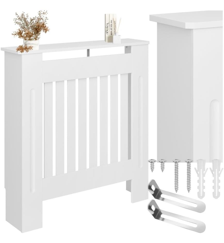 Cache-radiateur VILA design à lattes avec étagère - 78 x 19 x 82 cm