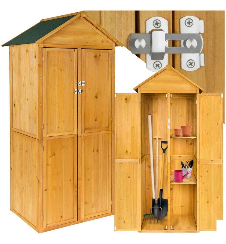Armoire de jardin Kadi 80,5 x 60 x 213,5 cm - marron
