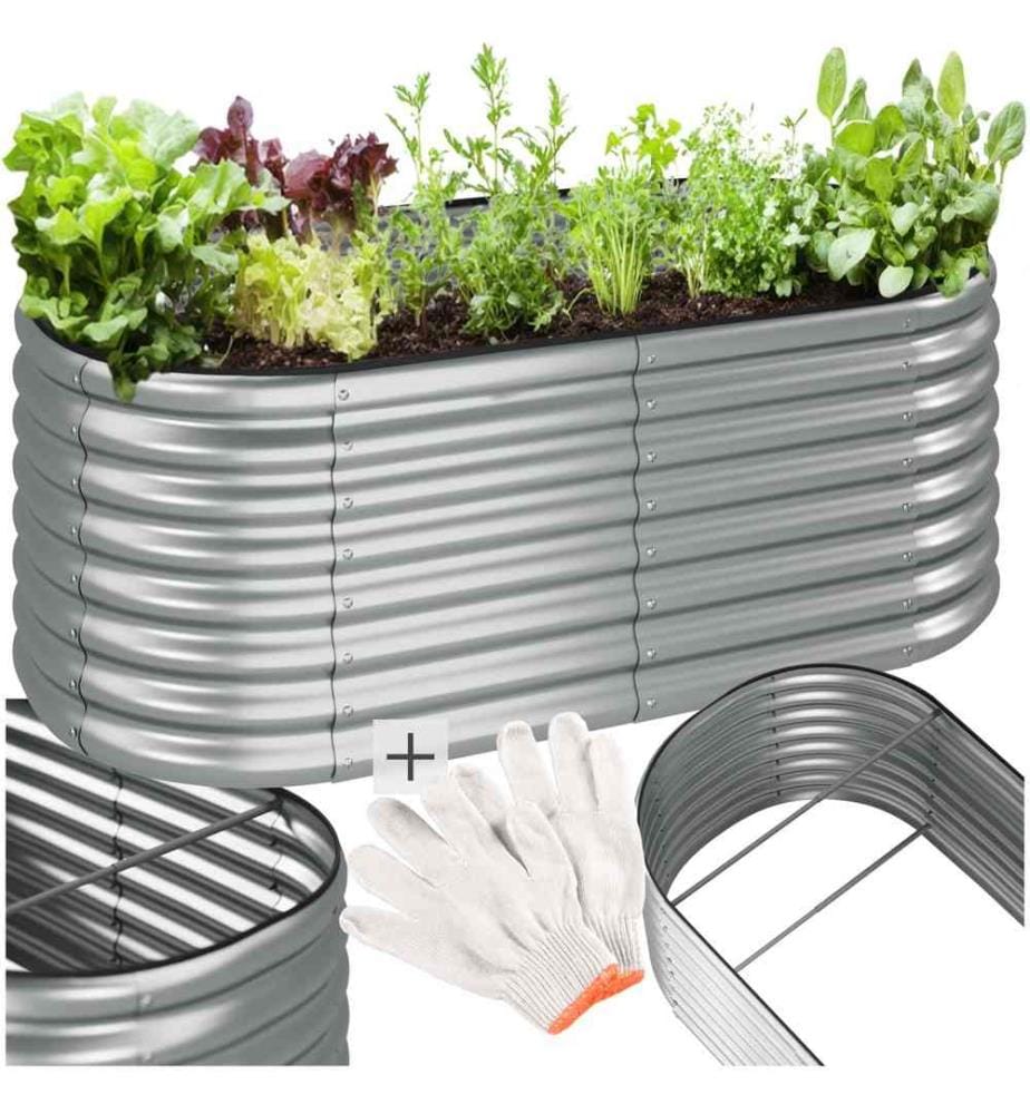 Carré potager FLORMMA 160 x 80 x 60 cm - argent