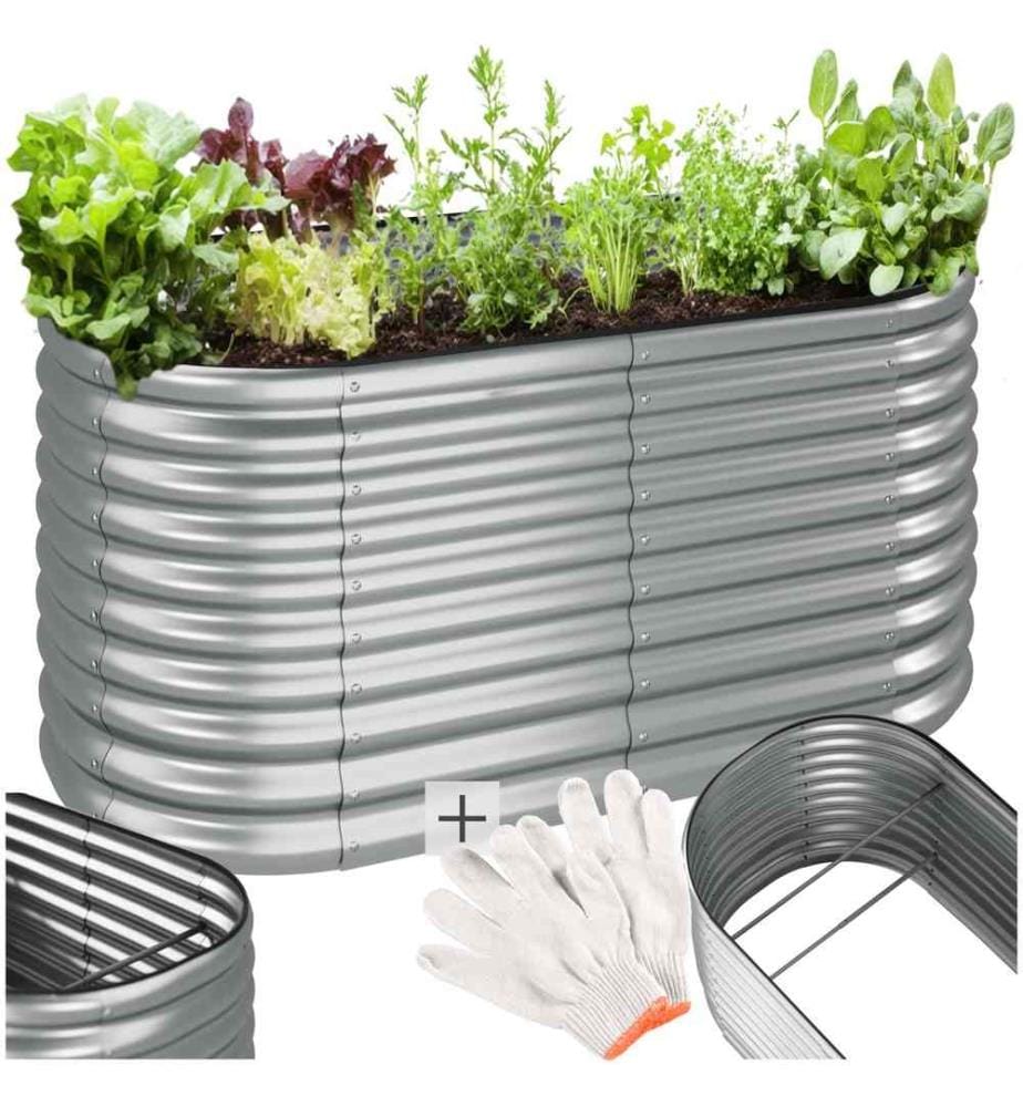 Carré potager FLORMMA 160 x 80 x 80 cm - argent
