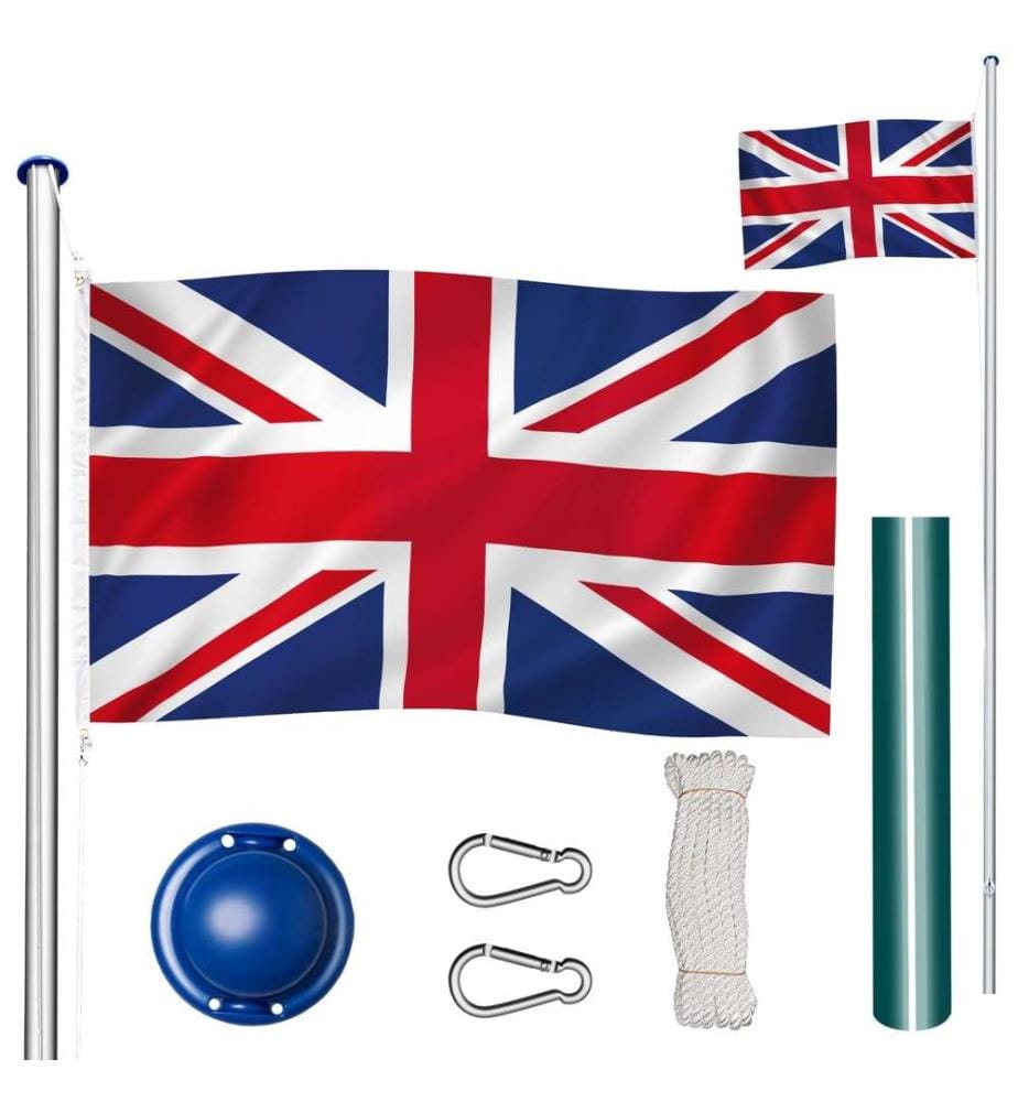 Mât avec drapeau réglable en hauteur - UK