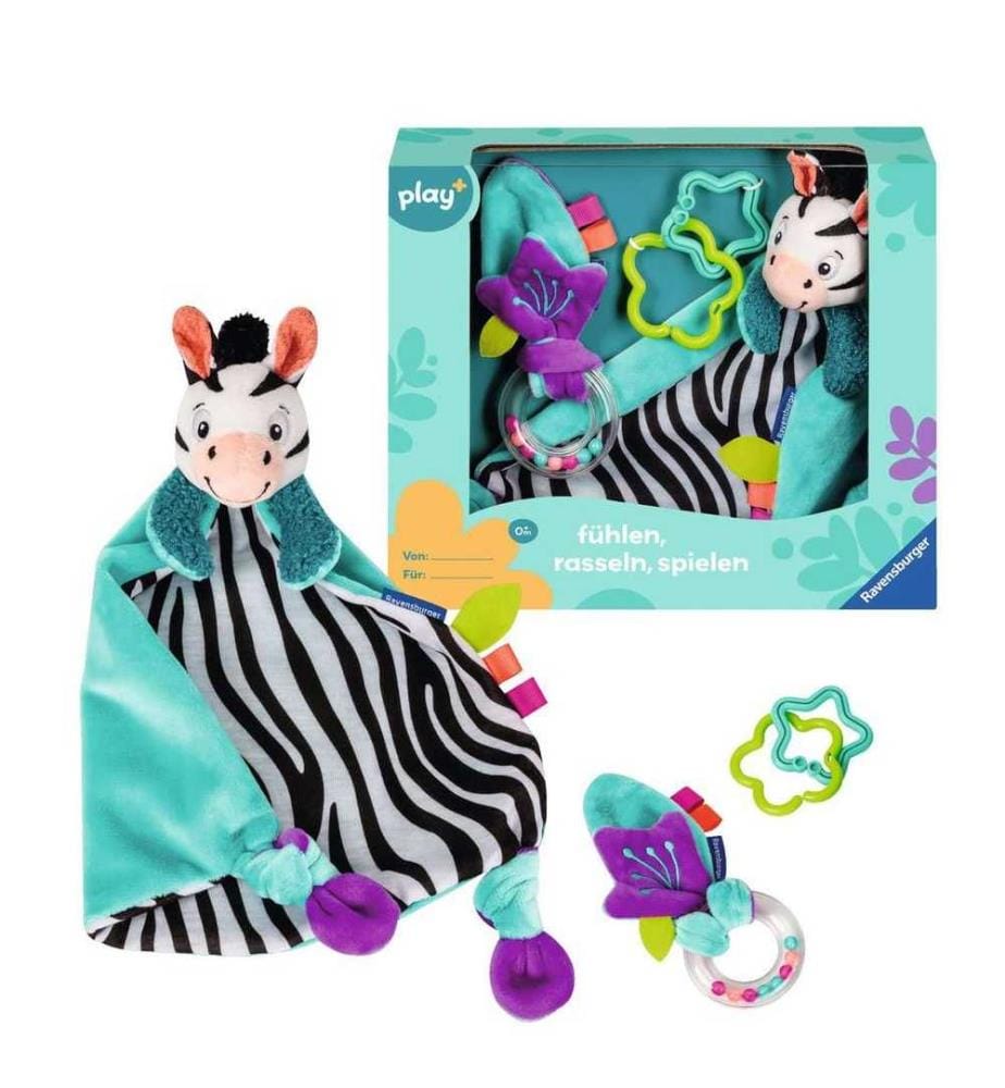 Hochet Toucher, hocher, jouer (Set cadeau : zèbre)