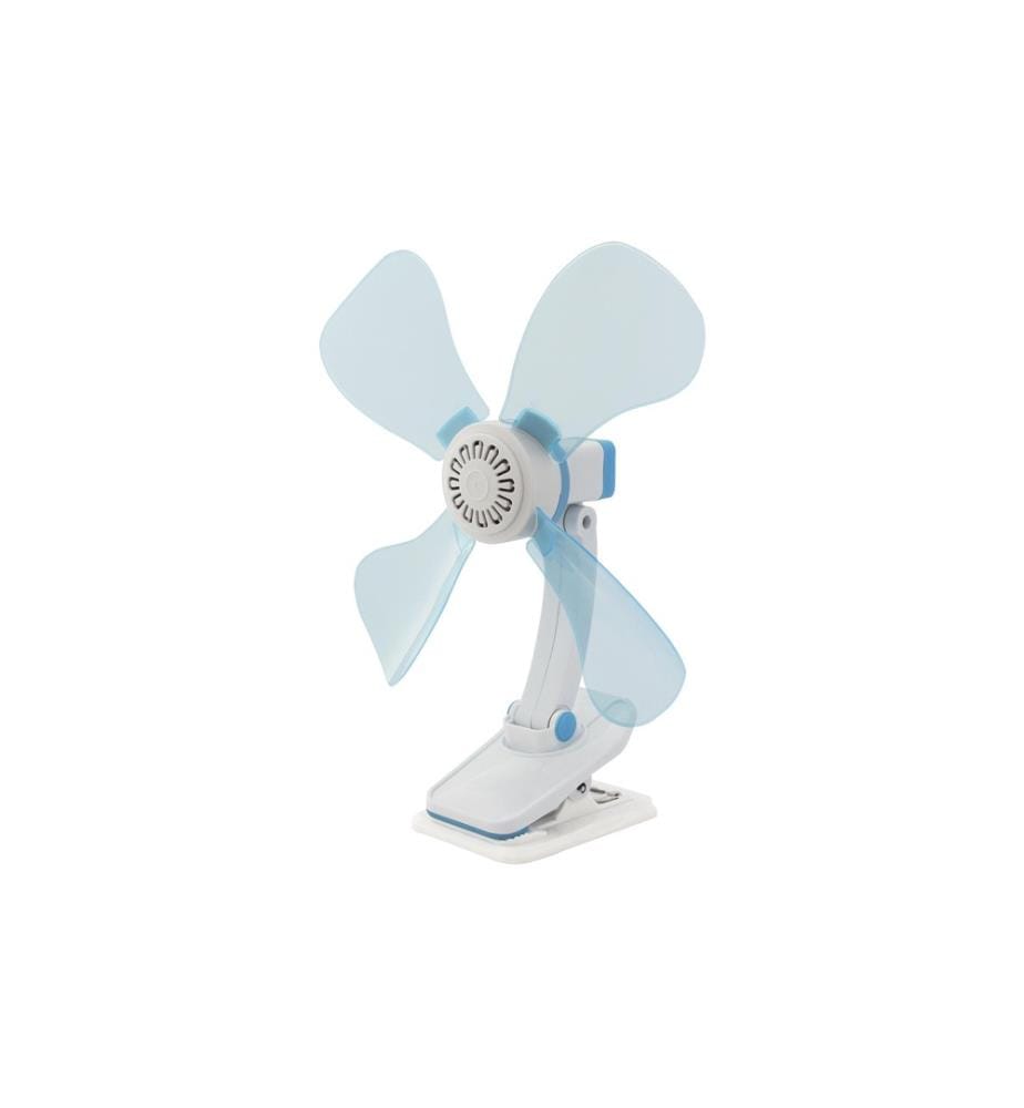 Eurotrail - Ventilateur à pinces 12 V Bleu clair/Blanc
