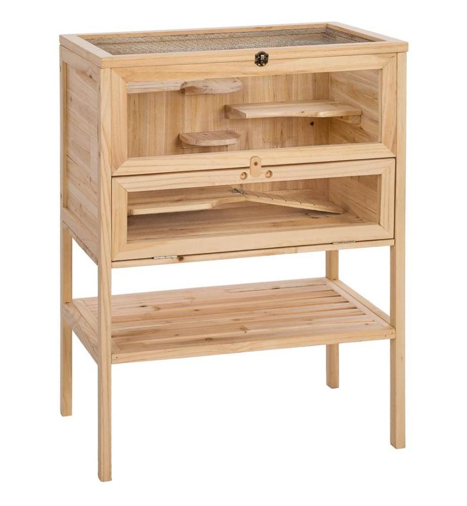 Clapier pour rongeurs 60 x 40 x 80 cm - marron