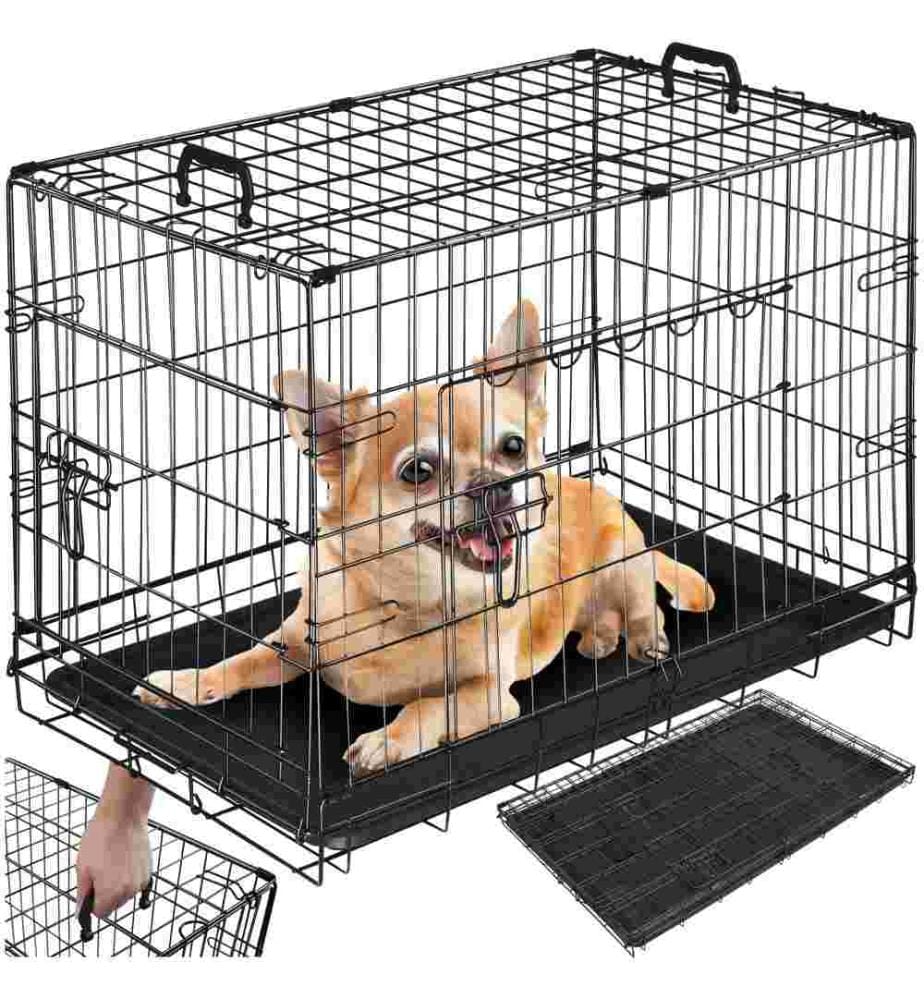 Cage pour chien Luna, pliable, avec 2 portes - 78 x 48 x 52,5 cm