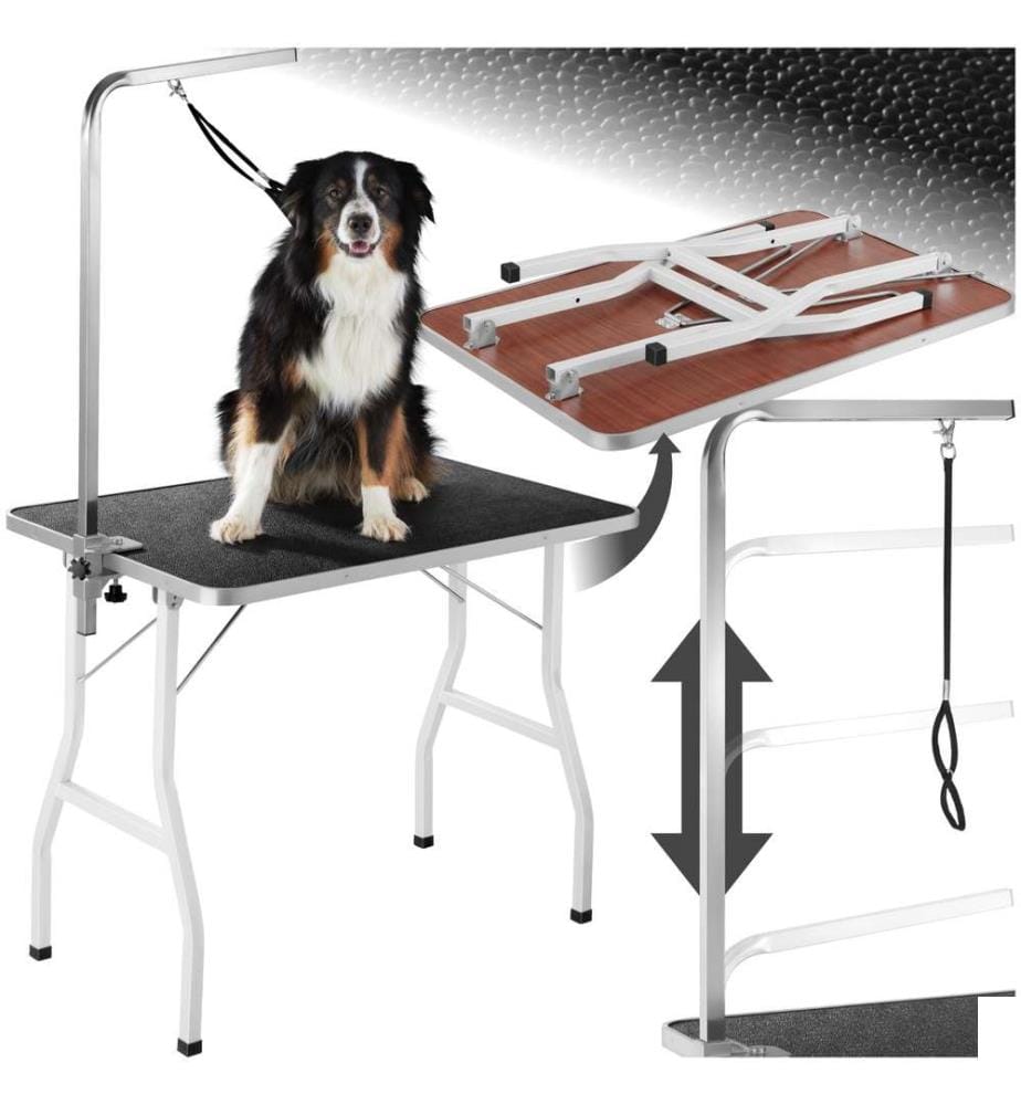 Table de toilettage avec potence - noirblanc