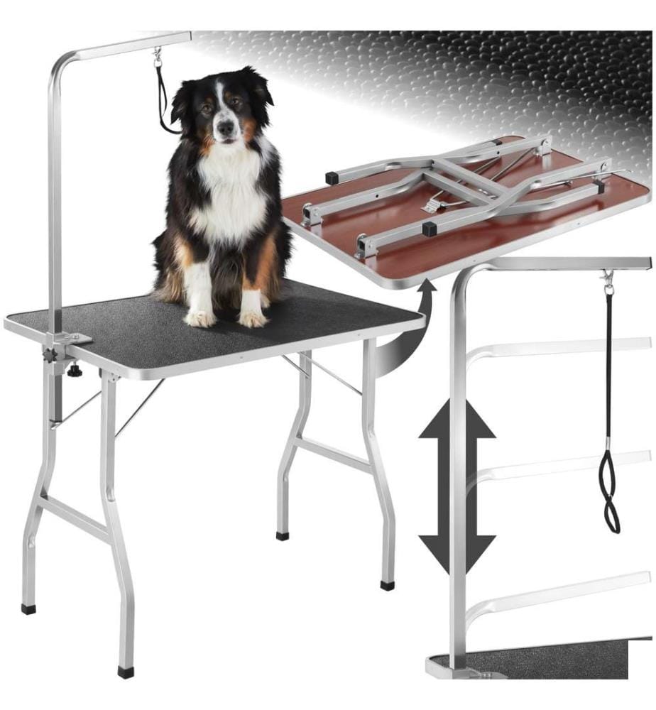 Table de toilettage avec potence - noirgris