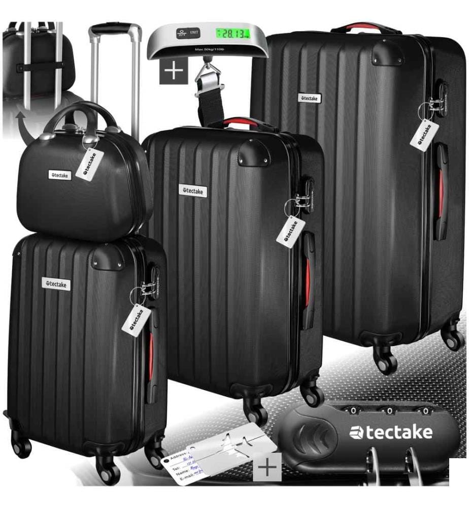 Set de valises rigides Cleo 4 pièces avec pèse-valise - noir