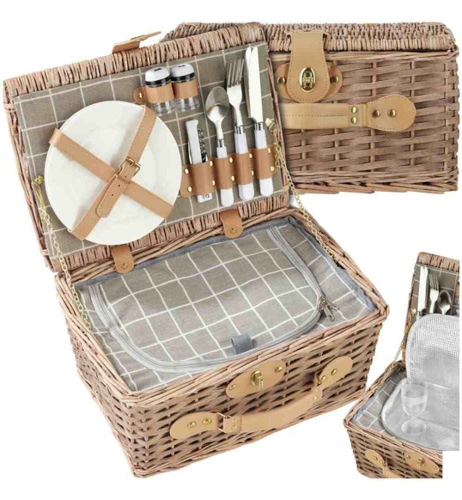 Panier pique-nique LANGEOOG pour 2 personnes - marron