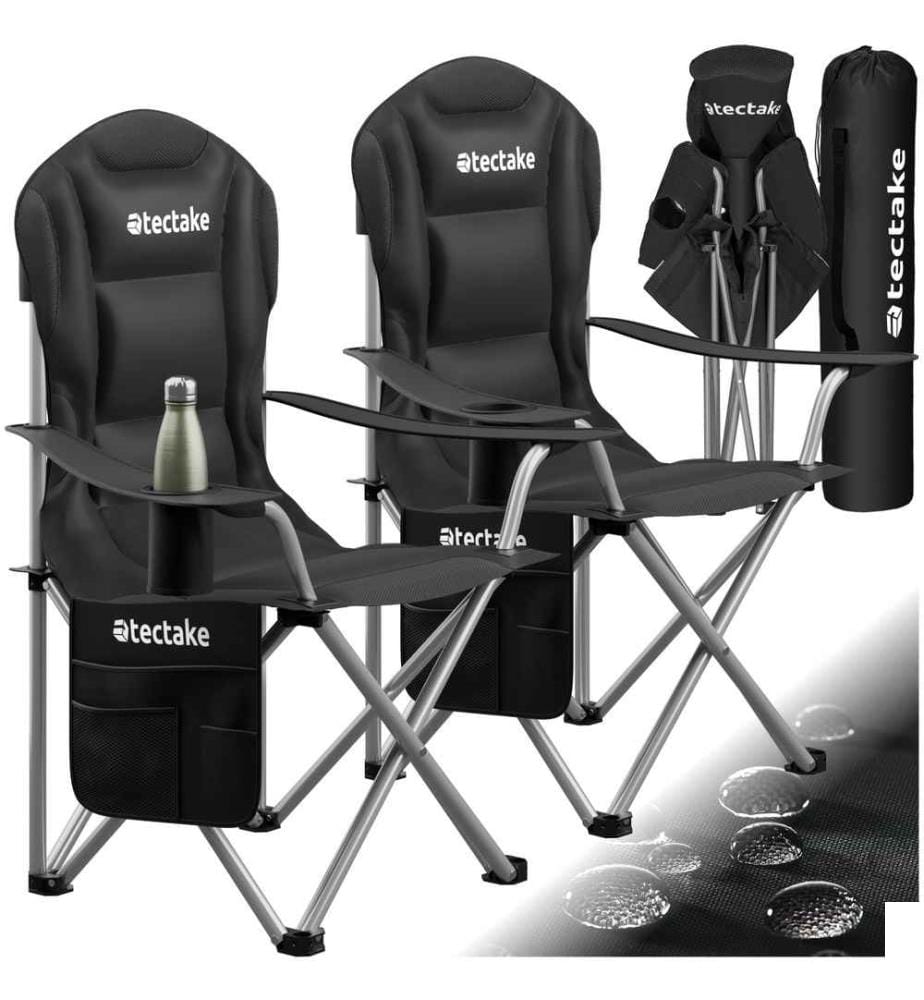 Chaise de camping rembourrée pliable MTX - Lot de 2