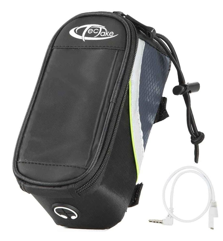 Étui a vélo pour cadre de vélo, Imperméable - 18 x 8,5 x 8,5 cm, grisnoirvert