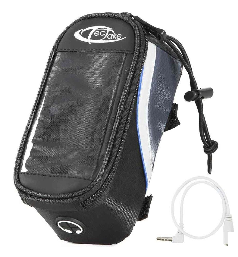 Étui a vélo pour cadre de vélo, Imperméable - 18 x 8,5 x 8,5 cm, bleugrisnoir