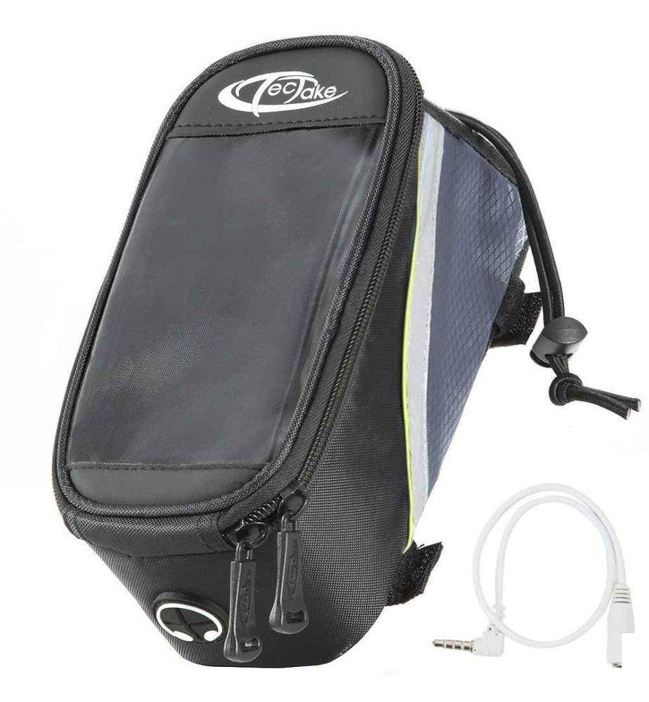 Étui a vélo pour cadre de vélo, Imperméable - 20 x 9,5 x 10 cm, grisnoirvert