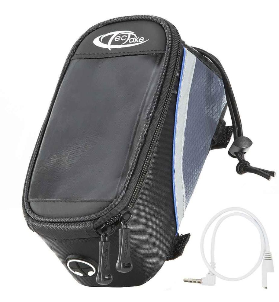 Étui a vélo pour cadre de vélo, Imperméable - 20 x 9,5 x 10 cm, bleugrisnoir