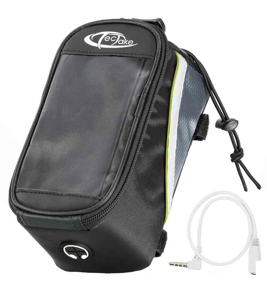 Étui a vélo pour cadre de vélo, Imperméable - 20,5 x 10 x 10,5 cm, grisnoirvert