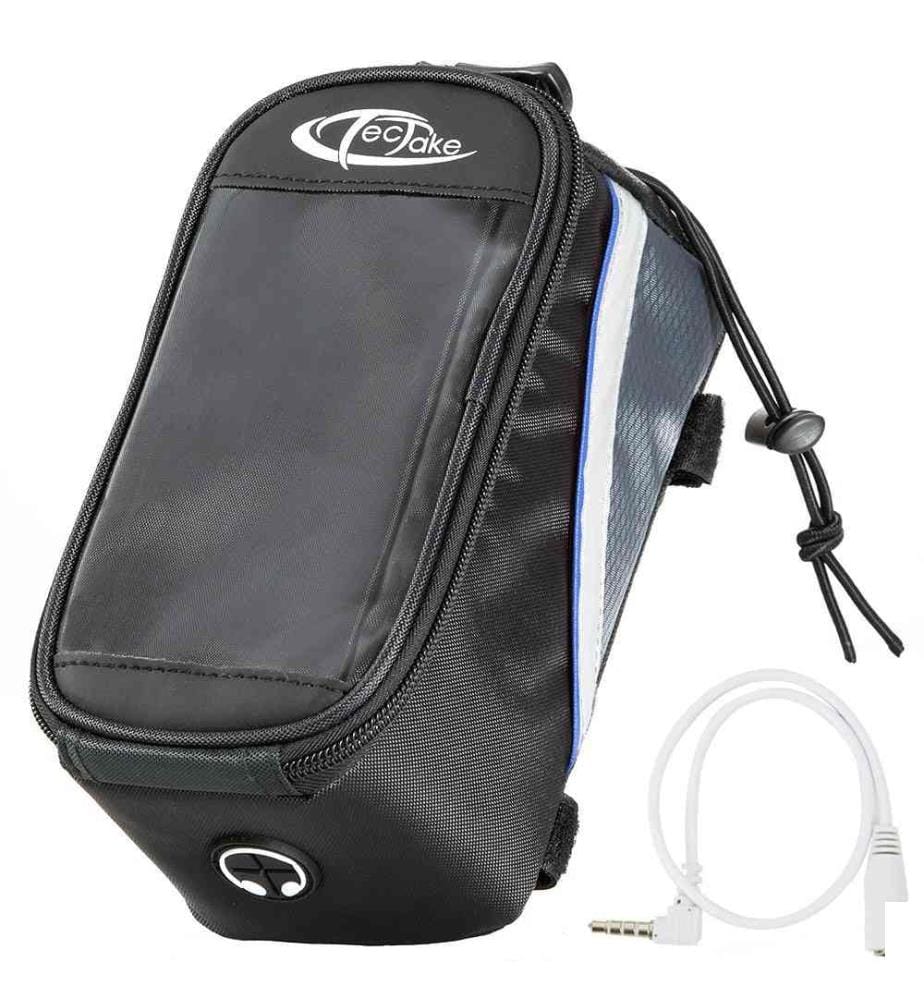 Étui a vélo pour cadre de vélo, Imperméable - 20,5 x 10 x 10,5 cm, bleugrisnoir