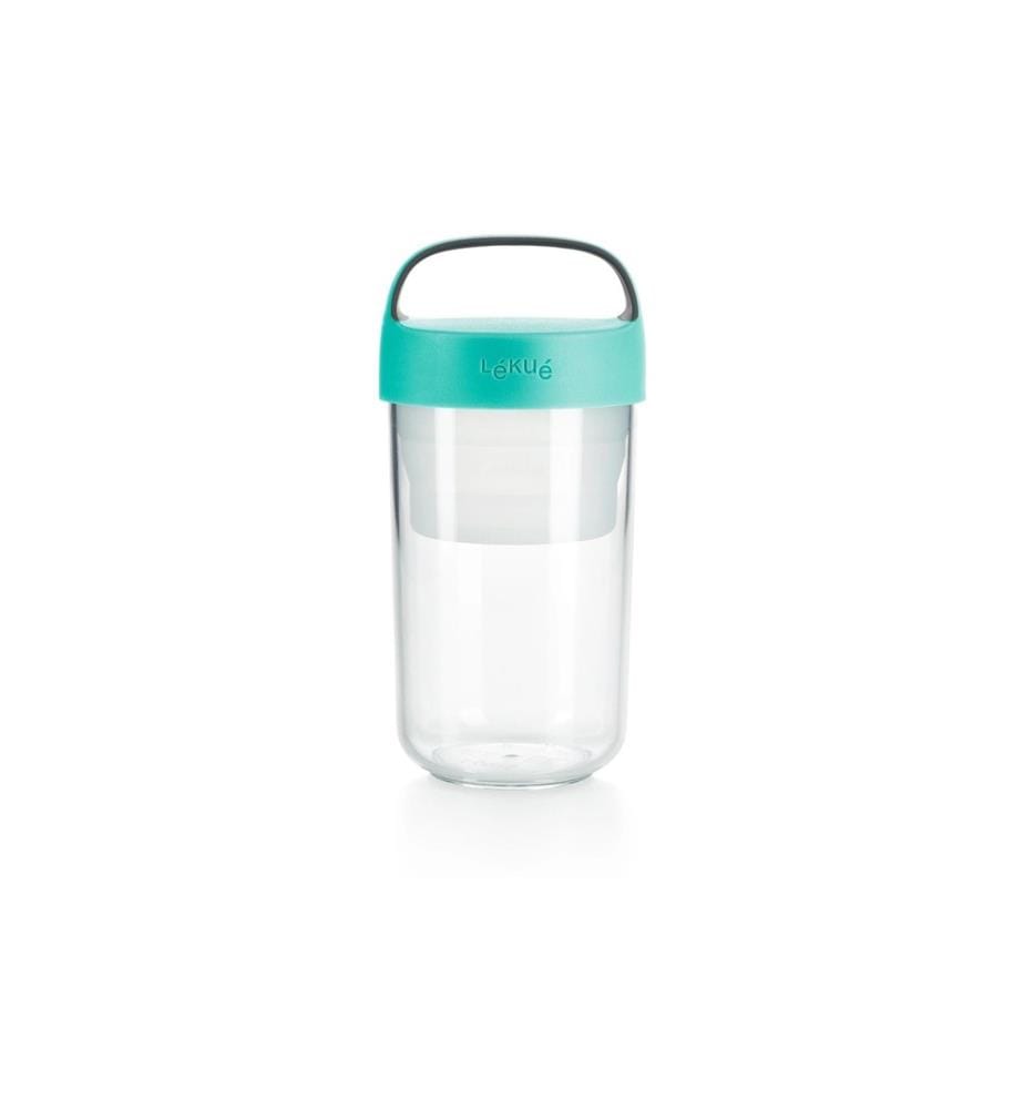 Lékué - Récipient de smoothie Glas To Go, 600 ml, turquoise