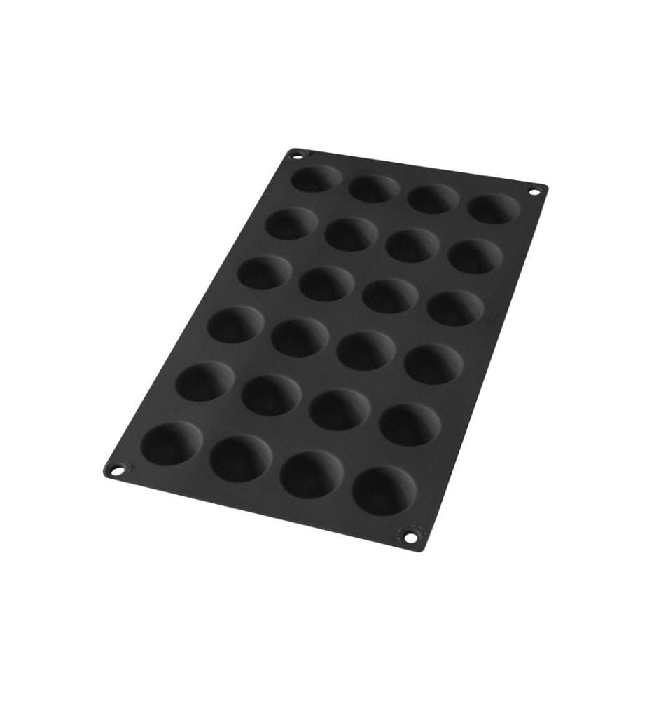 Lékué - Moule de cuisson Demi-sphère, silicone, Noir, 24 alvéoles