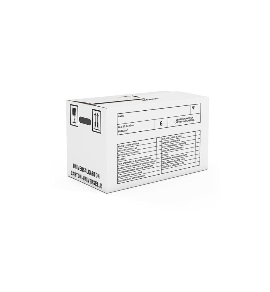 ANTALIS - Carton de déménagement 66 x 36 x 40 cm 10 pièces, Blanc