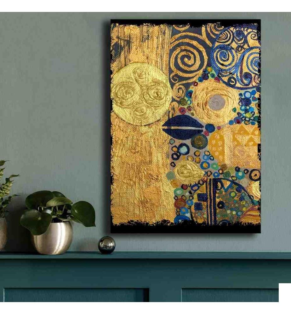 Peinture décorative sur toile, Multicolore, 100% toile, cadre en bois de pin