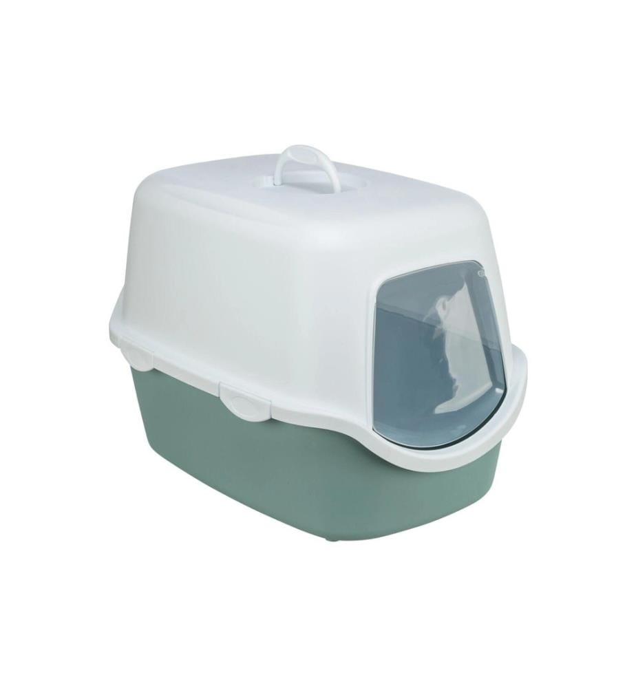 TRIXIE - Litière pour chats Vico avec cagoule, Vert/Blanc