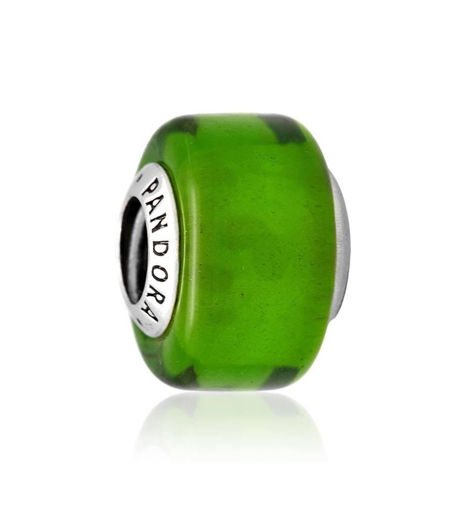 Mini Charm en Verre de Murano Vert - Argent 925/1000e