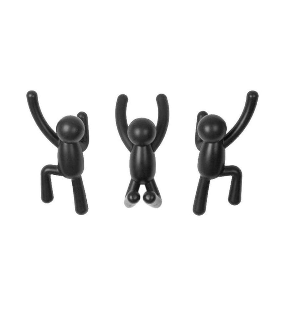 UMBRA - Crochet mural Buddy Noir, plastique