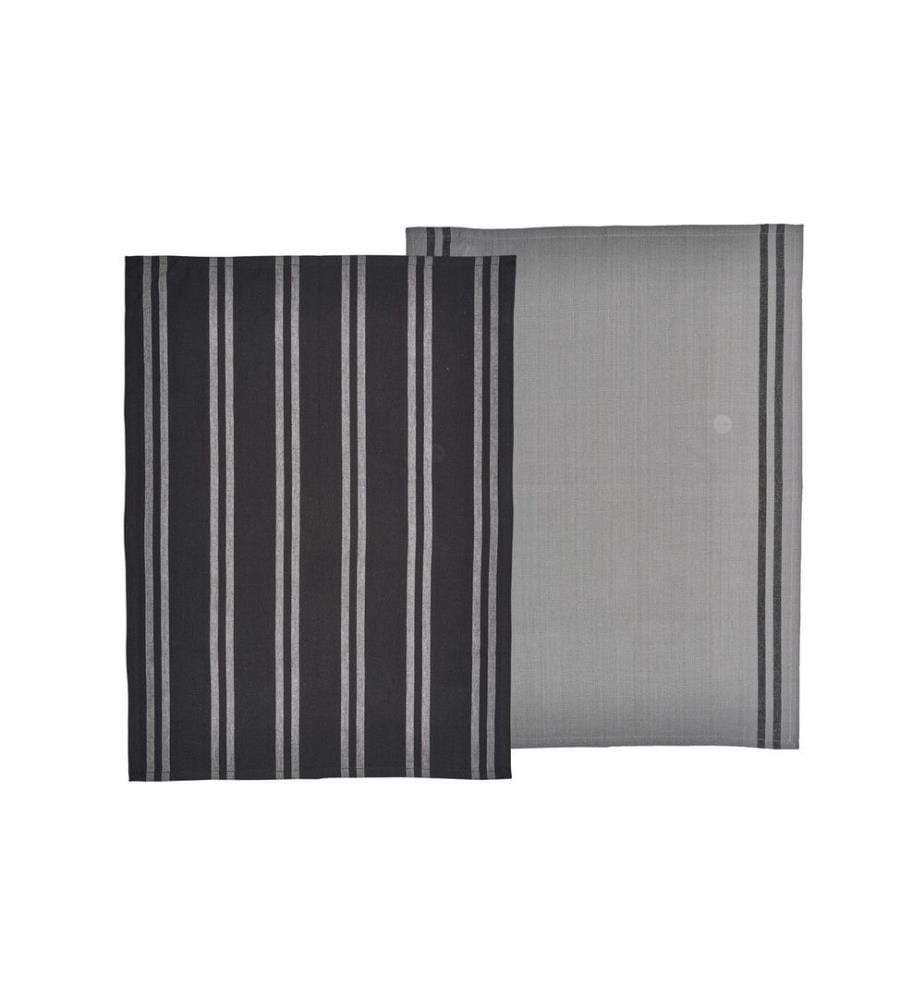 Södahl Ensemble de torchons pour la vaisselle Soft 2 pièces, Gris/Noir