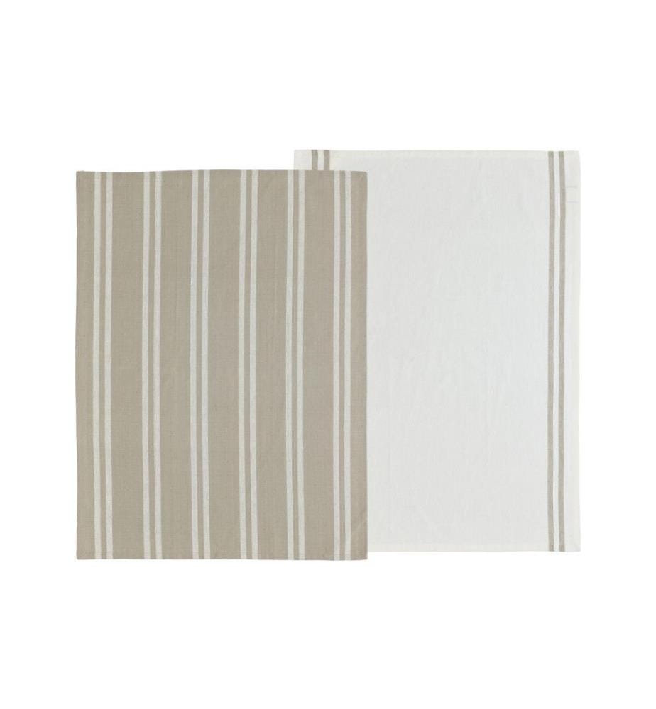 Södahl Ensemble de torchons pour la vaisselle Soft 2 pièces, Beige/Gris clair
