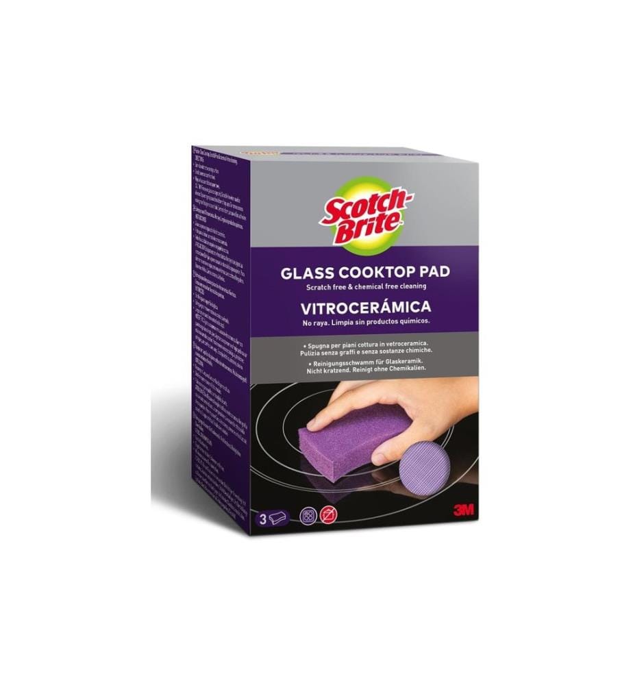 Scotch-Brite - Éponge 3M Scotch-Brite - Vitrocéramique 3 pièces