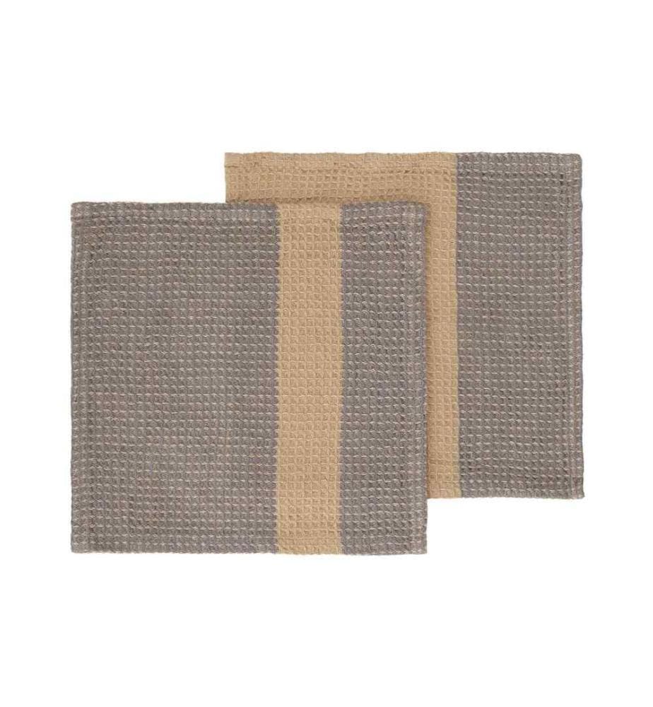 BLOMUS - Torchon à vaisselle Gano 2 Pièce/s, Beige/Gris