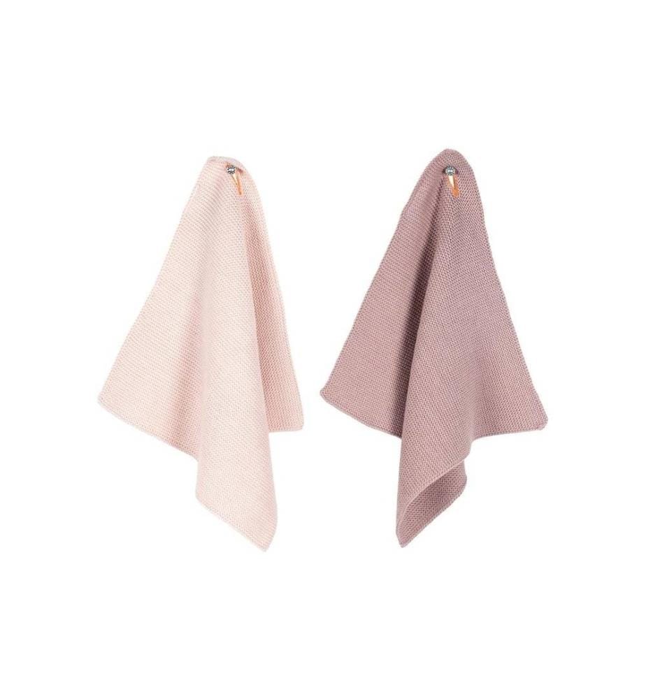 pad - Chiffon de nettoyage Monte Lot de 2, 25 x 25 cm, rose