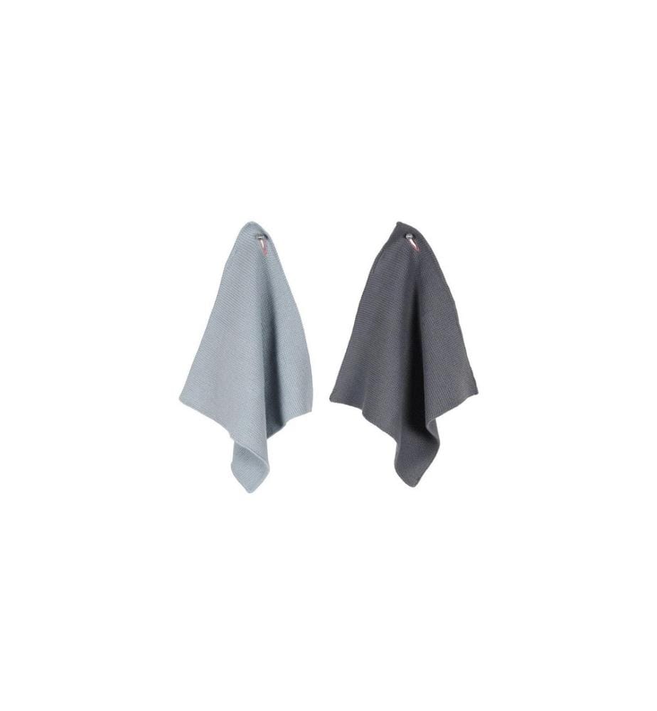 pad - Chiffon de nettoyage Monte Lot de 2, 25 x 25 cm, gris