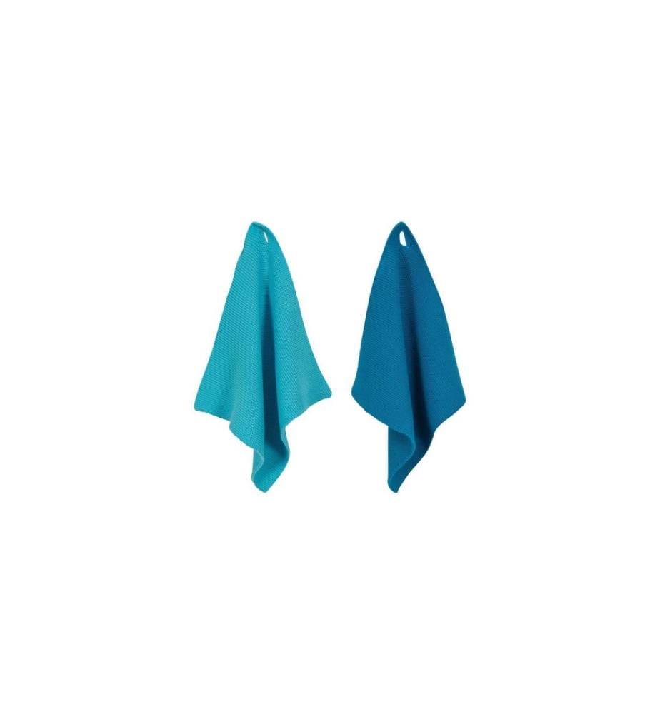 pad - Chiffon de nettoyage Monte Lot de 2, 25 x 25 cm, bleu