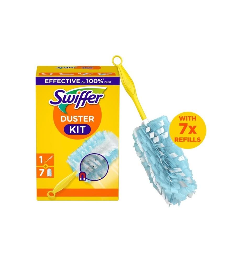 SWIFFER - Aimant à poussière avec poignée 7 pièces, Bleu/Jaune