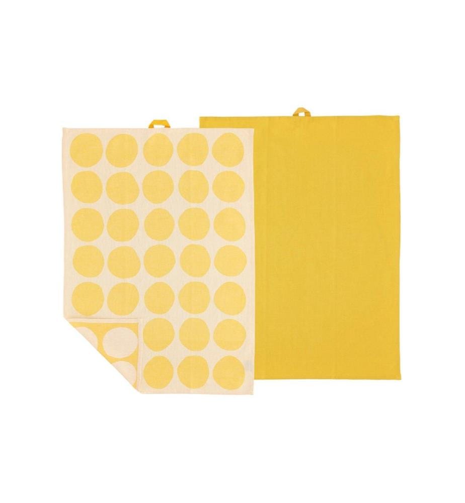 Södahl Ensemble de torchons pour la vaisselle Bubbles, 50 x 70 cm, Yellow, 2 pièces