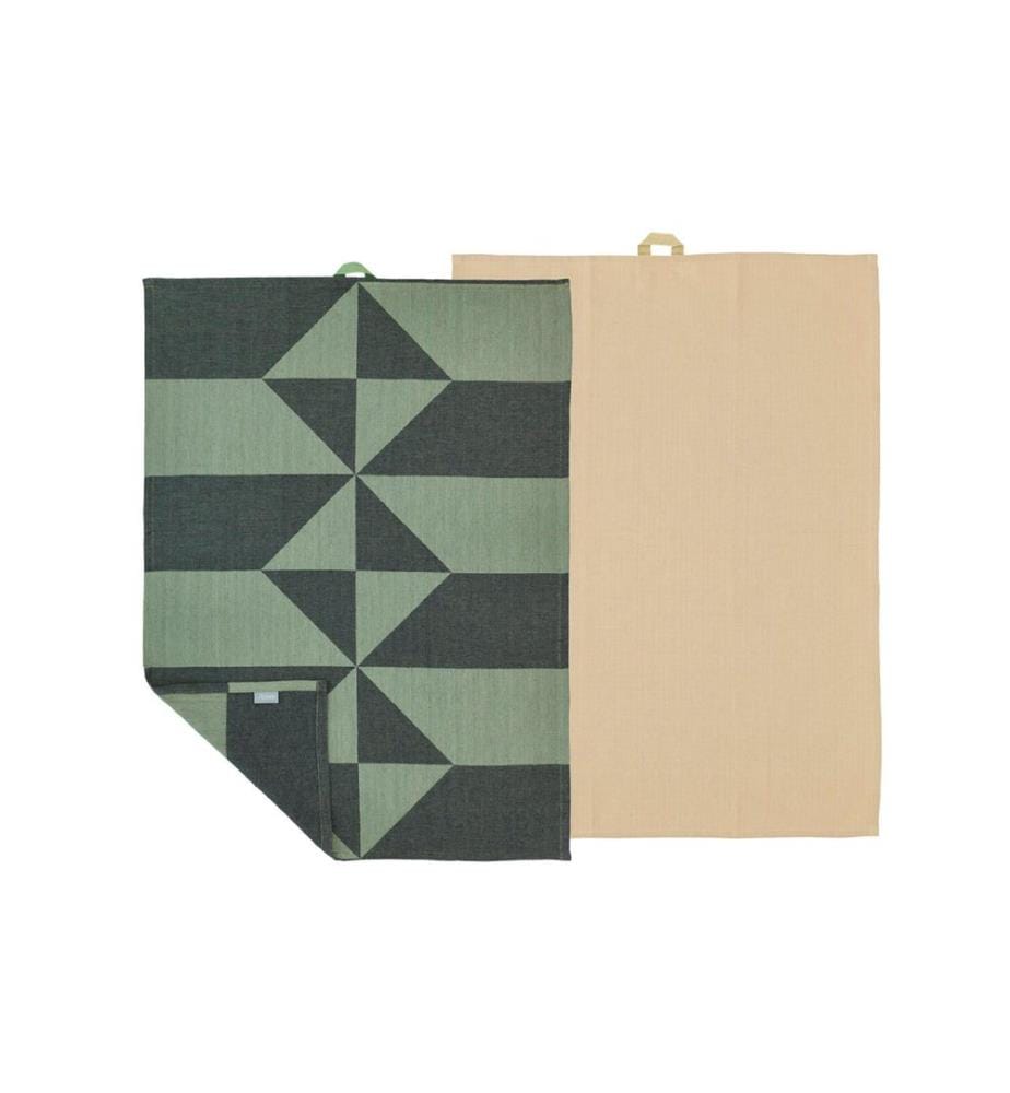 Södahl Ensemble de torchons pour la vaisselle Twist, 50 x 70 cm, Hedge Green, 2 pièces
