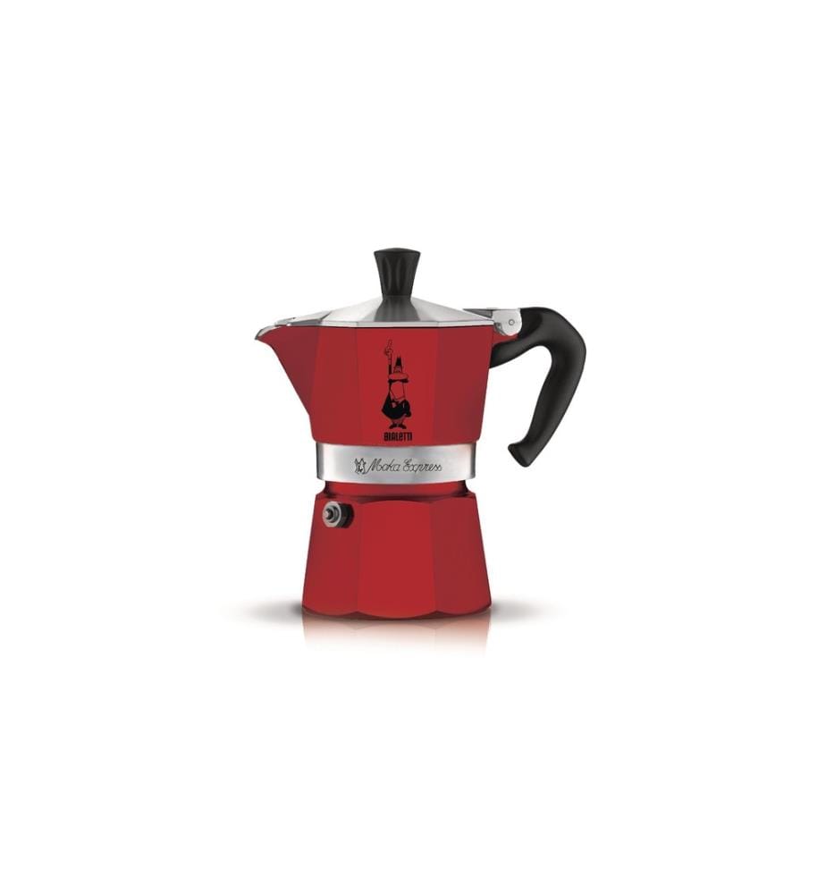 BIALETTI - Cafetière italienne Moka Express 3 tasses, Rouge