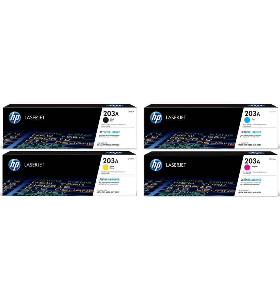 HP - Kits arc-en-ciel Nr. 203A (CF540A-CF543A) BL/C/M/Y