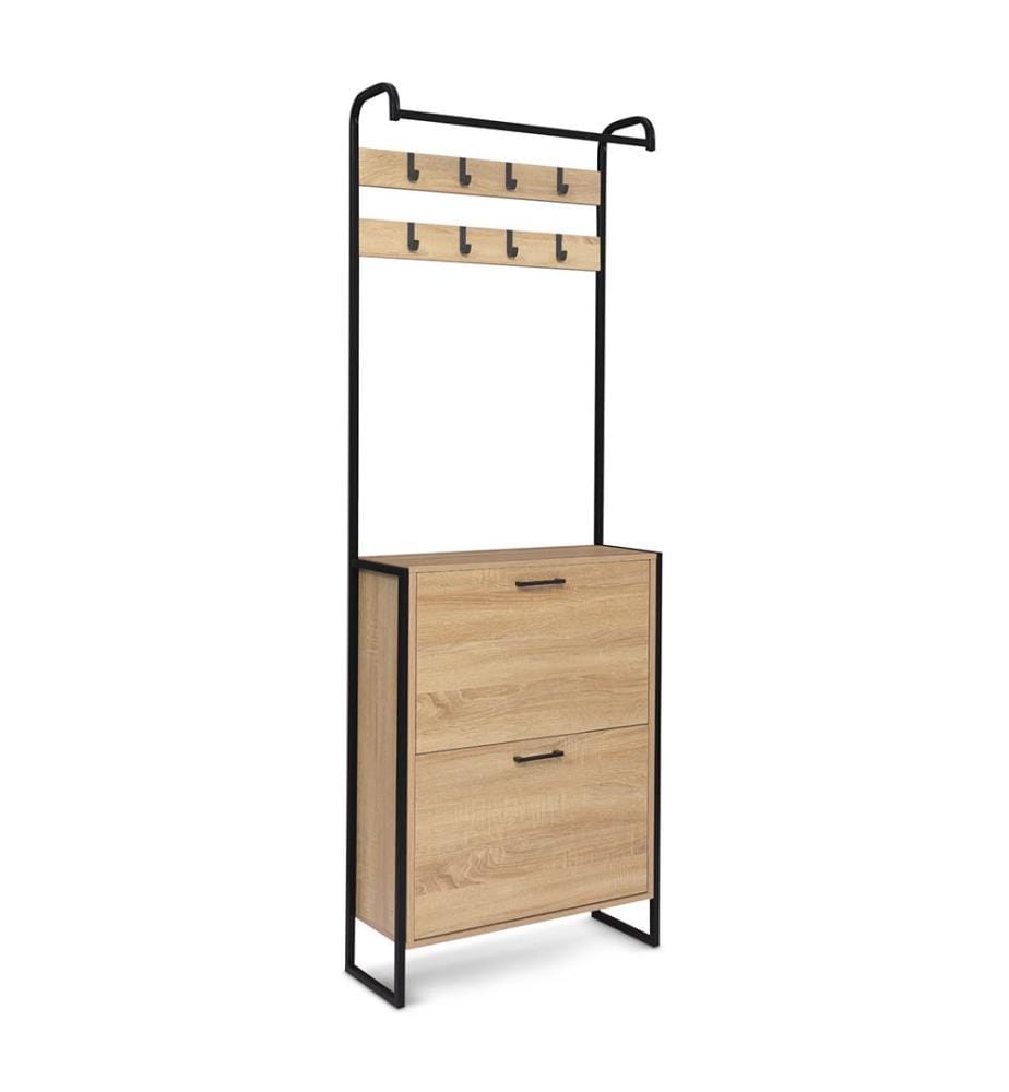 Vestiaire d'Entrée Alan 63.5 x 23.5 x 180 cm - Brun